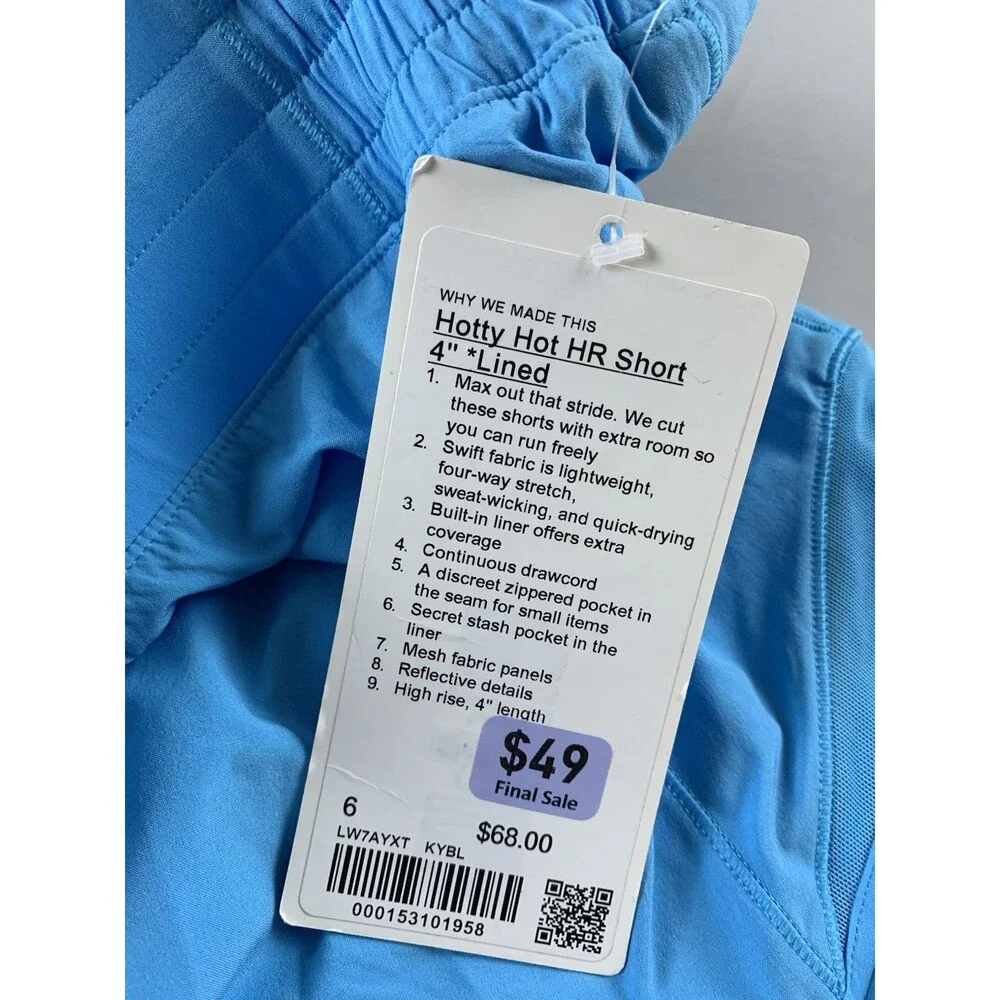 Lululemon Hotty Hot High-Rise Lined Short 4” inseam Size 6